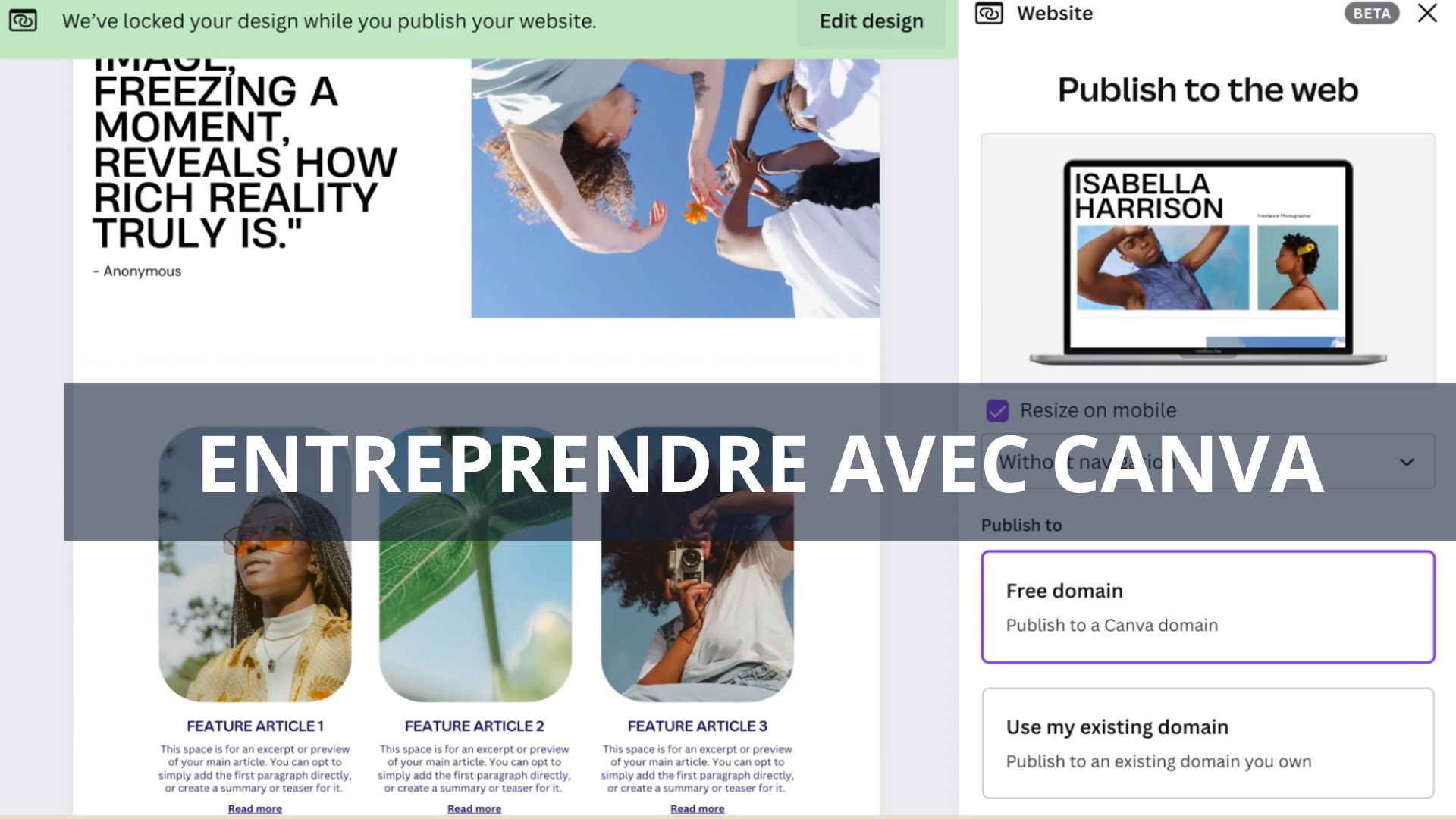 Entreprendre avec Canva